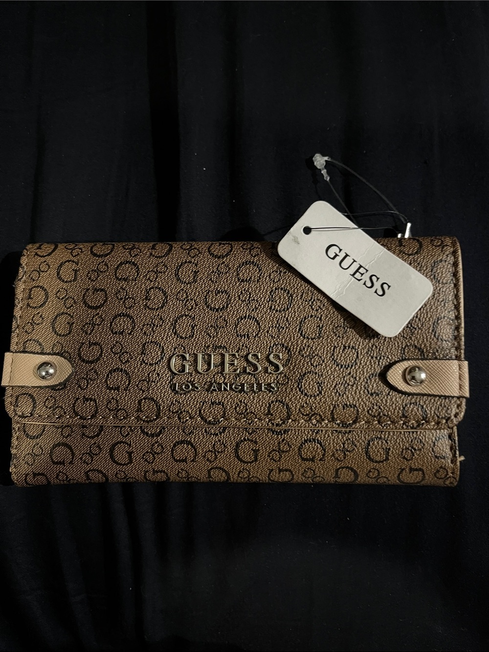 Guess Brown Monogram Continental Wallet